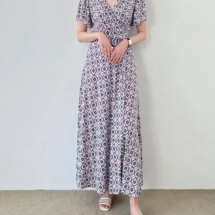 [BUNJANG] Wrap Long Dress / 랩 롱 원피스