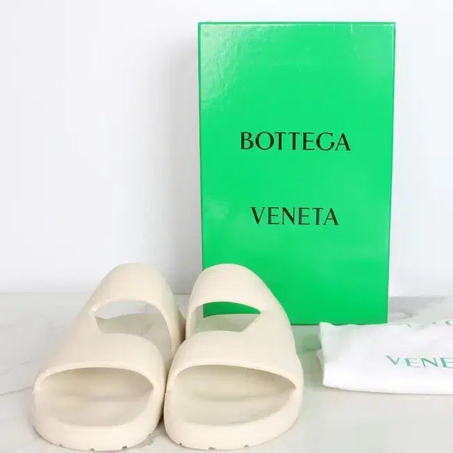 [BUNJANG] Bottega Veneta Rubber Band Slides Beige / 보테가베네타 러버 밴드 슬리퍼 베이지 44(290)