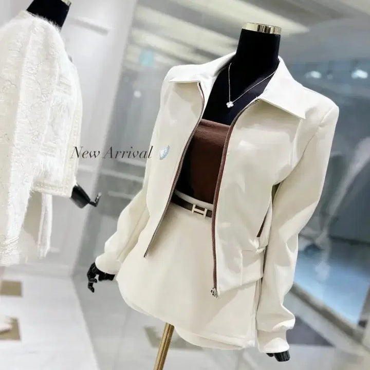 [BUNJANG] Blissmin Colorblock Leather Jacket / 블리스민 레더배색자켓 수입의류 쥬디스태화 에이블리
