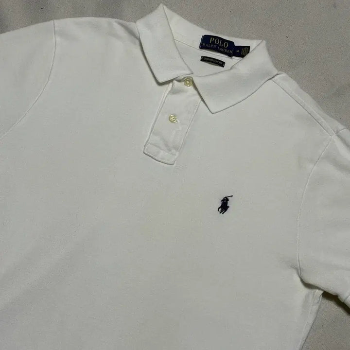 [BUNJANG] Polo Ralph Lauren Custom Slim Fit White Collar Short Sleeve T-shirt Medium / 폴로랄프로렌 커스텀슬림핏 White 카라 반팔티 M