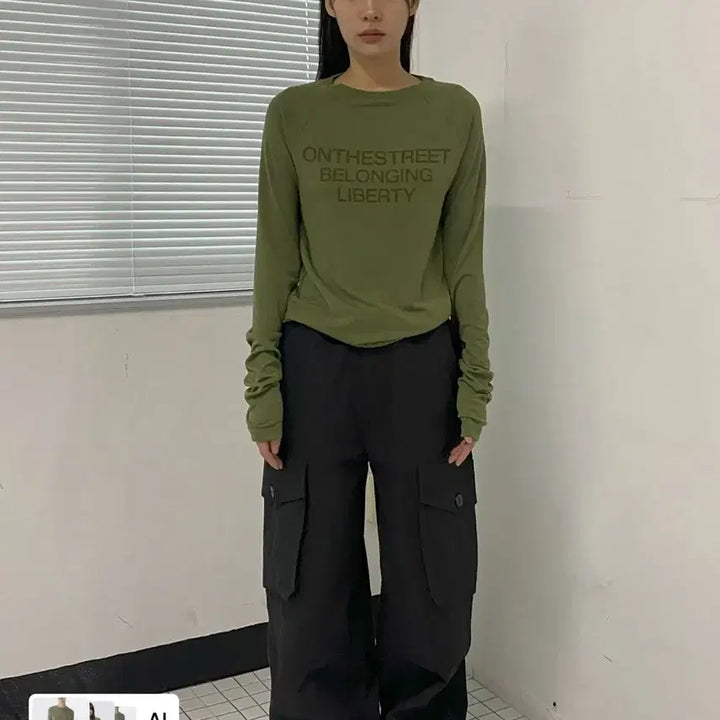 [BUNJANG] Millowoon Hol Raglan T-shirt (Green) / 밀로우먼 홀 래글런 티셔츠 (그린)