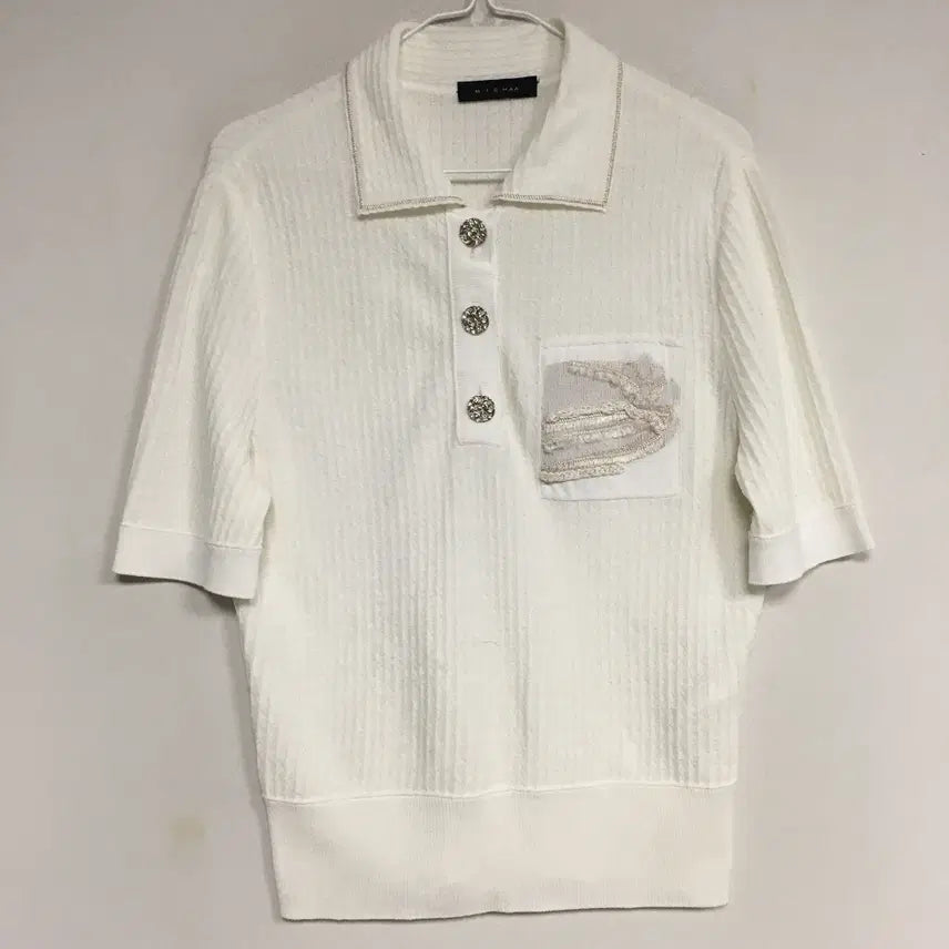 [BUNJANG] MICHAA Button Short Sleeve Knit / MICHAA 미샤 버튼 반팔 니트 55