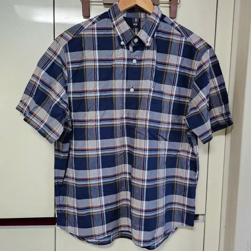 [BUNJANG] Uniqlo Check Short Sleeve Shirt / 유니클로 체크 반팔 반셔츠 남방 100