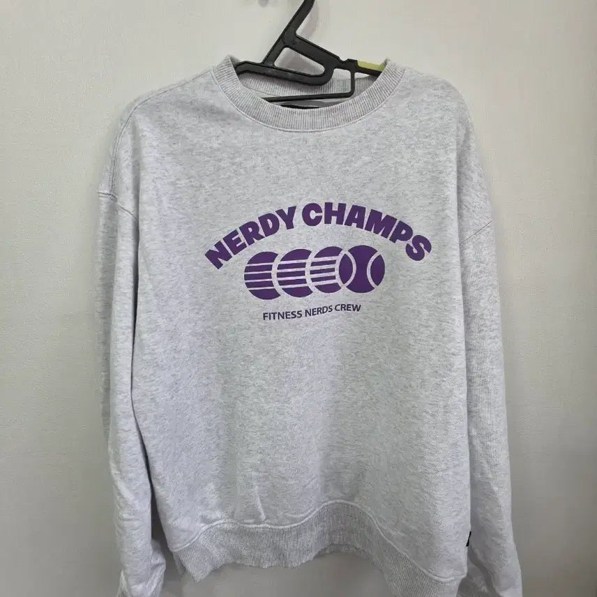 [BUNJANG] NERDY Champs Sweatshirt T-Shirt Grey / 널디 챔프스 맨투맨 티셔츠 회색
