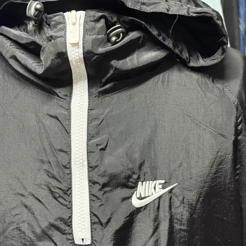 [BUNJANG] Nike Woven Anorak Hoodie Windbreaker - Black/White (XXL) / [2XL] 나이키 우븐 아노락