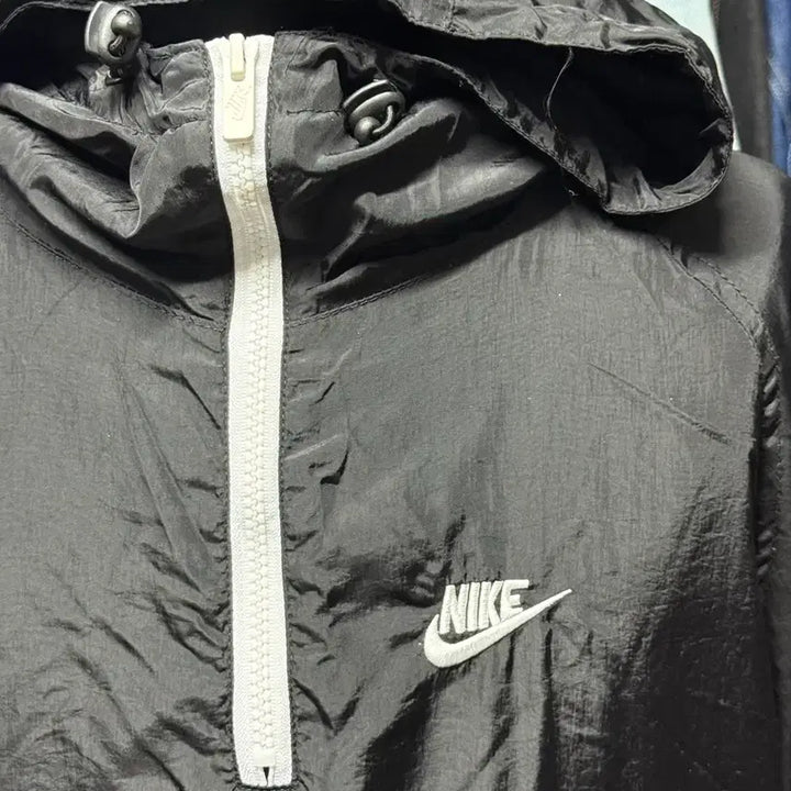 [BUNJANG] Nike Woven Anorak Hoodie Windbreaker - Black/White (XXL) / [2XL] 나이키 우븐 아노락