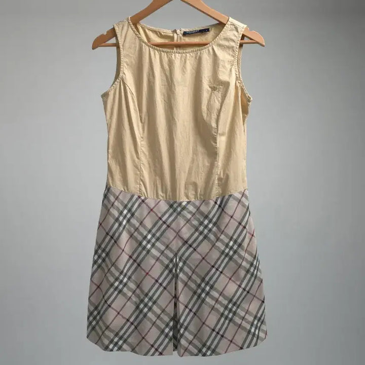 [BUNJANG] Burberry London Classic Nova Check Sleeveless Dress / 버버리 런던 정품 클래식 노바 체크 배색 민소매 원피스 44 여름