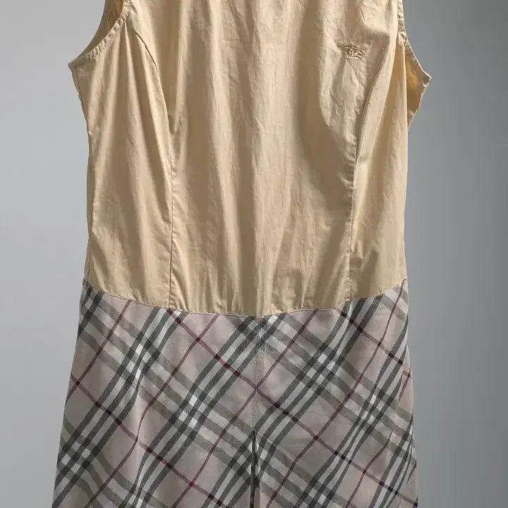 [BUNJANG] Burberry London Classic Nova Check Sleeveless Dress / 버버리 런던 정품 클래식 노바 체크 배색 민소매 원피스 44 여름
