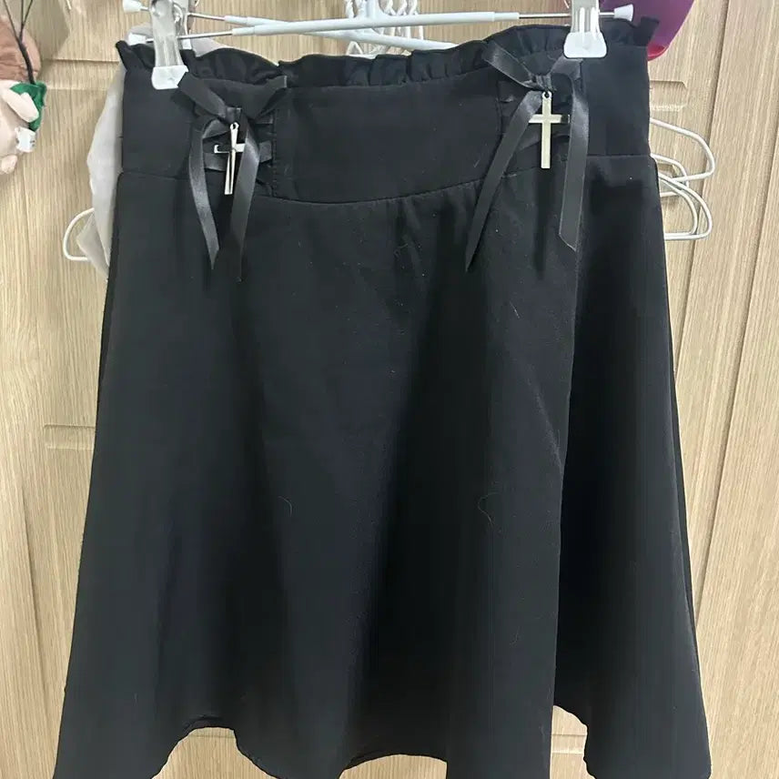 [BUNJANG] Mars Flare Skirt Ribbon Cross Jihregae / Mars 마즈 플레어 스커트 리본 십자가 지뢰계