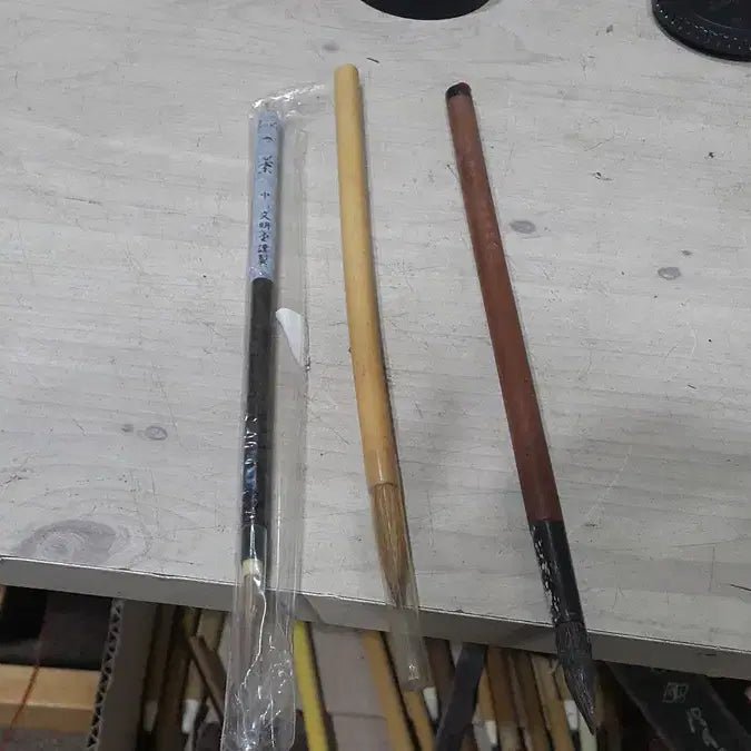 [BUNJANG] Unused Bunmeido Calligraphy Brush Set (3 Pieces) / 미사용 일본 문명당 서예용 붓 등 3자루