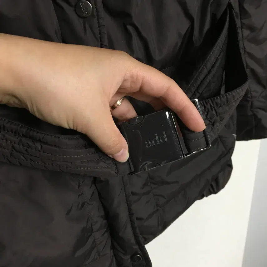 [BUNJANG] ADD Brown Goose Belt Padded Coat / ADD 에드 브라운 구스 벨트 패딩 55