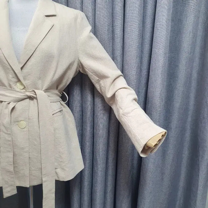 [BUNJANG] Linen Waistband Jacket / 린넨 허리끈 자켓