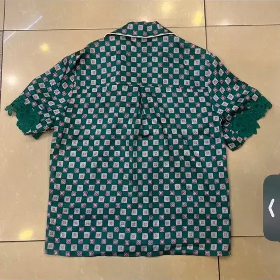 [BUNJANG] Sandro Paris Green Check Silk Shirt / 산드로 파리 그린 체크 실크 셔츠