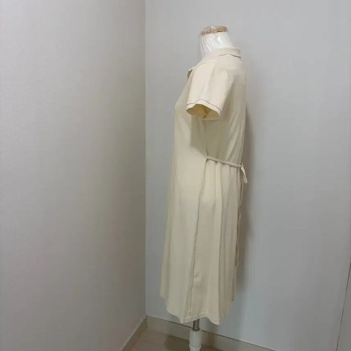 [BUNJANG] Ivory Collar Neck Short Sleeve Long Dress / PERBIT 퍼빗 아이보리 카라넥 반팔 롱 원피스