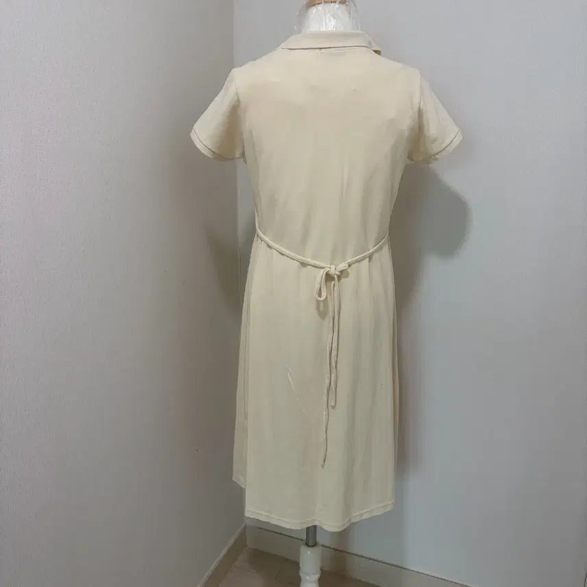 [BUNJANG] Ivory Collar Neck Short Sleeve Long Dress / PERBIT 퍼빗 아이보리 카라넥 반팔 롱 원피스