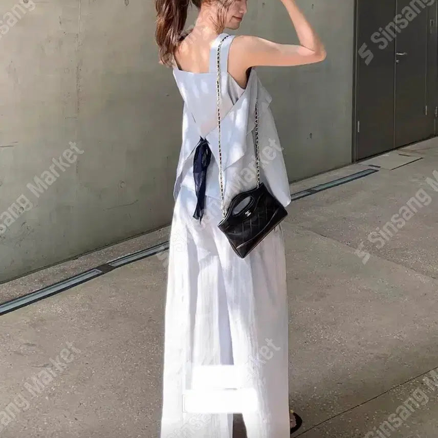[BUNJANG] Linen Wide Set / 린넨 와이드 세트 (새상품)