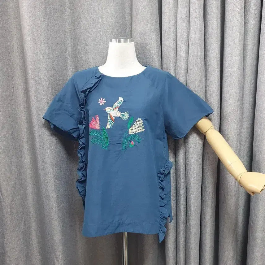 [BUNJANG] Linen Embroidery Blouse / 55린넨 자수 블라우스