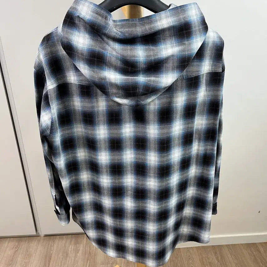 [BUNJANG] Afterpraye Check Hoodie T-Shirt / 애프터프레이 체크후디셔츠