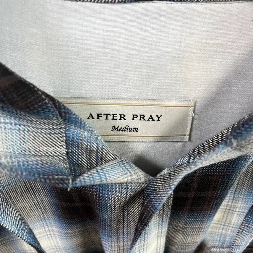[BUNJANG] Afterpraye Check Hoodie T-Shirt / 애프터프레이 체크후디셔츠