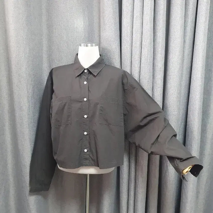 [BUNJANG] Charcoal Crinkled Shirt / 차콜 바스락 셔츠