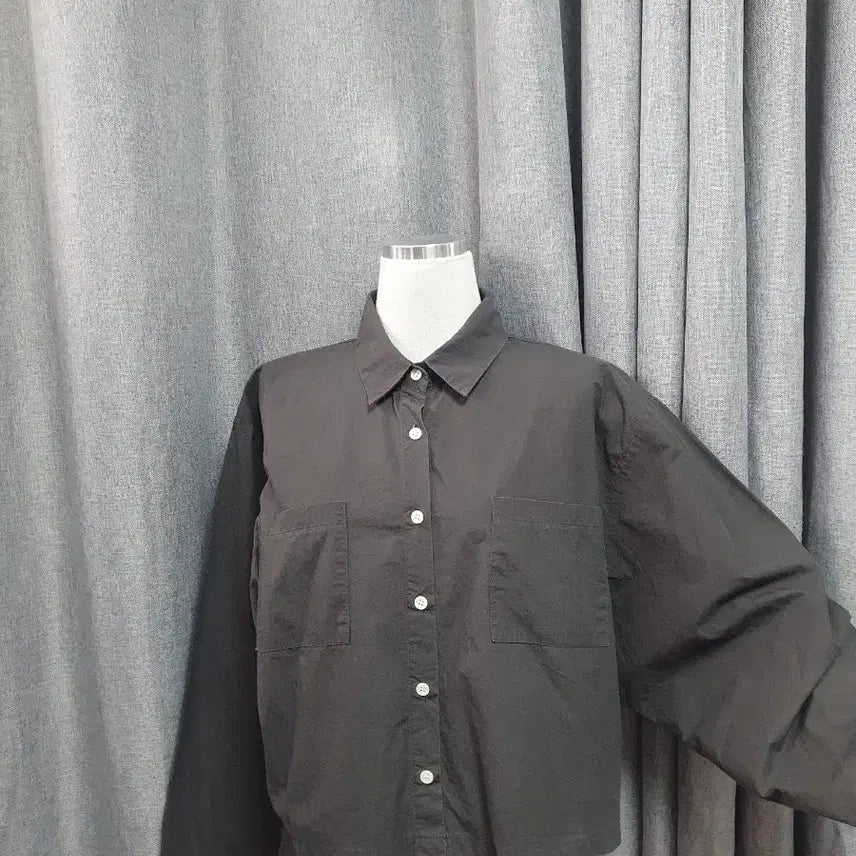 [BUNJANG] Charcoal Crinkled Shirt / 차콜 바스락 셔츠