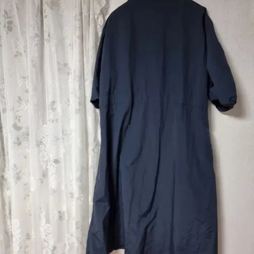 [BUNJANG] J.J. Gote Navy Button-Up Short-Sleeve Maxi Dress / jj지고트 네이비 버튼업 반팔 롱 원피스