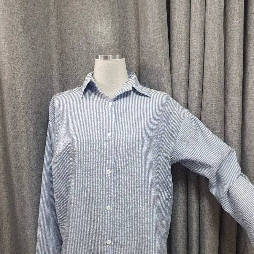 [BUNJANG] Gijim Stripe Shirt / 지짐스트라이프 셔츠