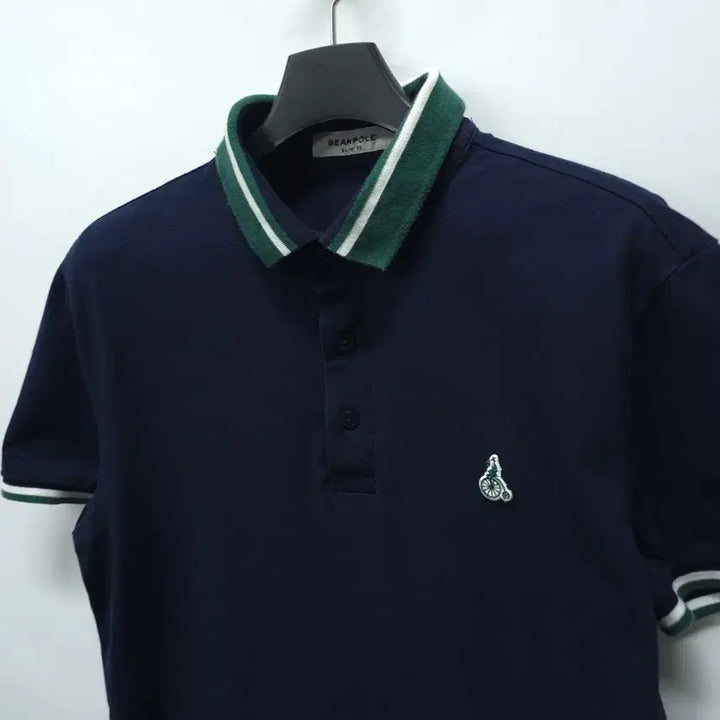 [BUNJANG] Beanpole Color-Blocked Collar Polo Shirt / 빈폴 남여공용 카라 그린배색 PK카라티 (66~66반)