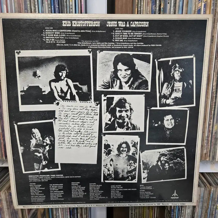 [BUNJANG] Kris Kristofferson Jesus Was a Capricorn LP Vinyl Record / 크리스 크리스토퍼슨 Jesus Was a Capricorn LP판