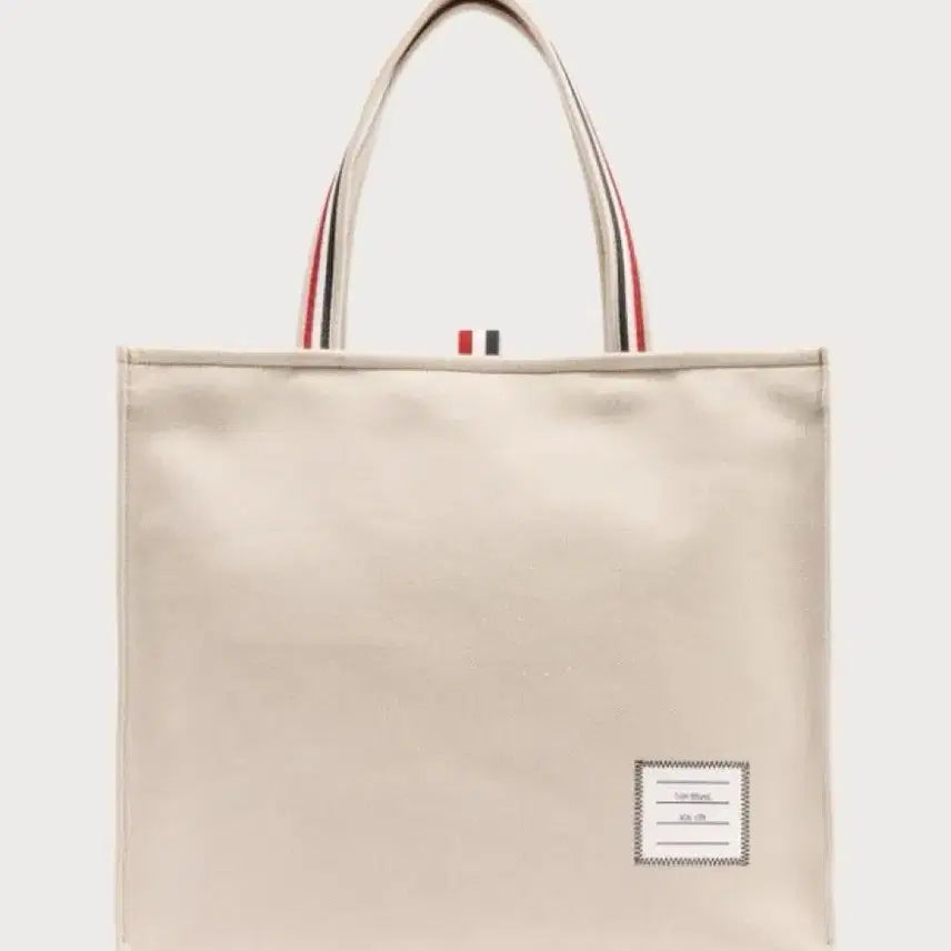 [BUNJANG] Thom Browne Tricolor Stripe Ivory Canvas Tote Bag / 톰브라운 삼선 아이보리 토트백