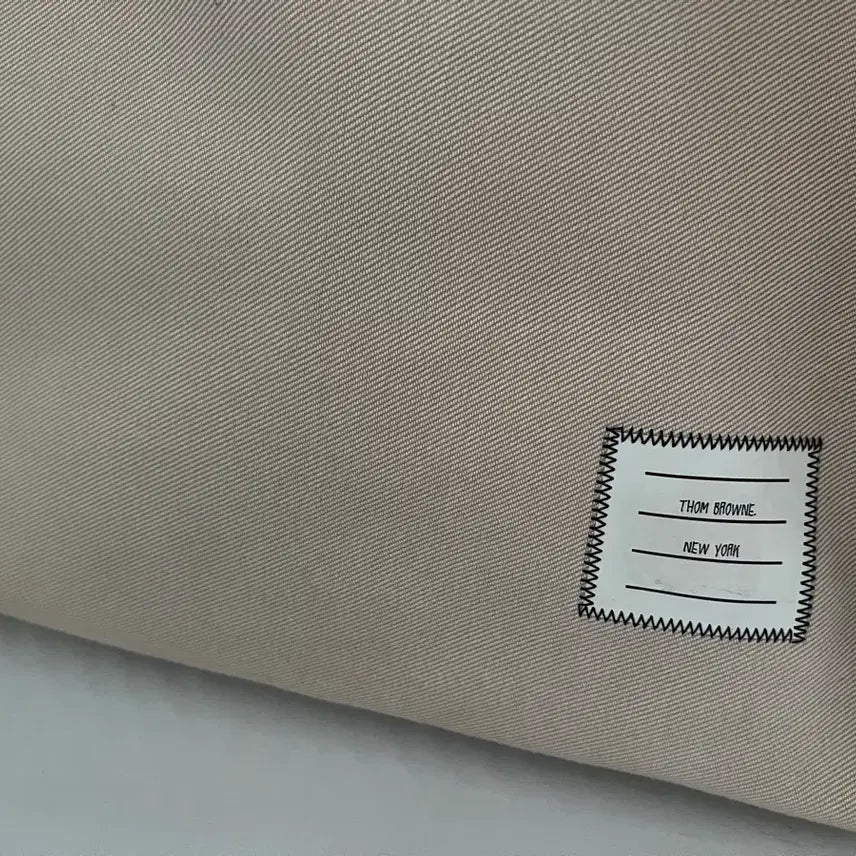[BUNJANG] Thom Browne Tricolor Stripe Ivory Canvas Tote Bag / 톰브라운 삼선 아이보리 토트백