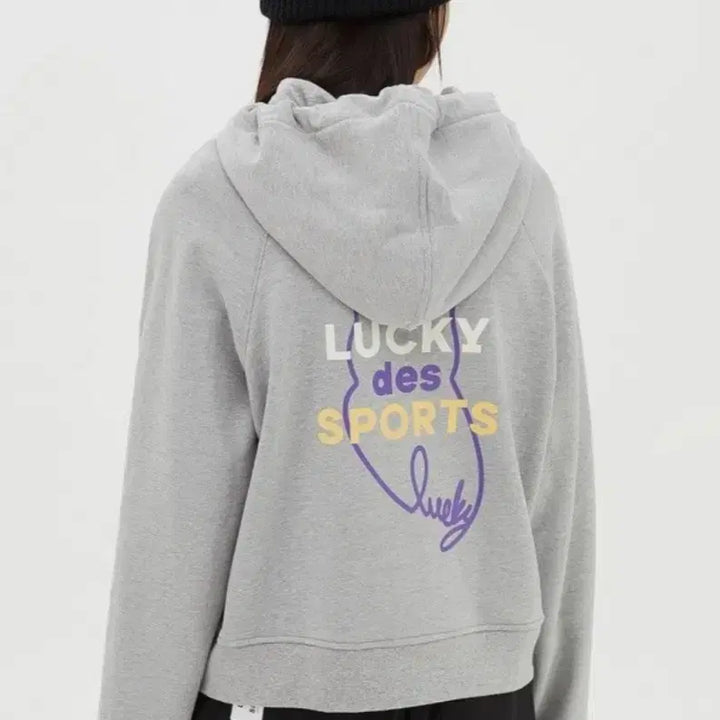 [BUNJANG] Lucky Chouette Grey Hoodie T-shirt / 럭키슈에뜨 그레이 후드 티셔츠
