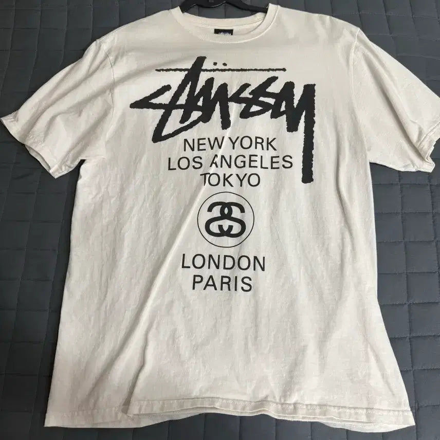 [BUNJANG] Stussy World Tour T-Shirt White M / 스투시 월드투어 화이트 반팔 M