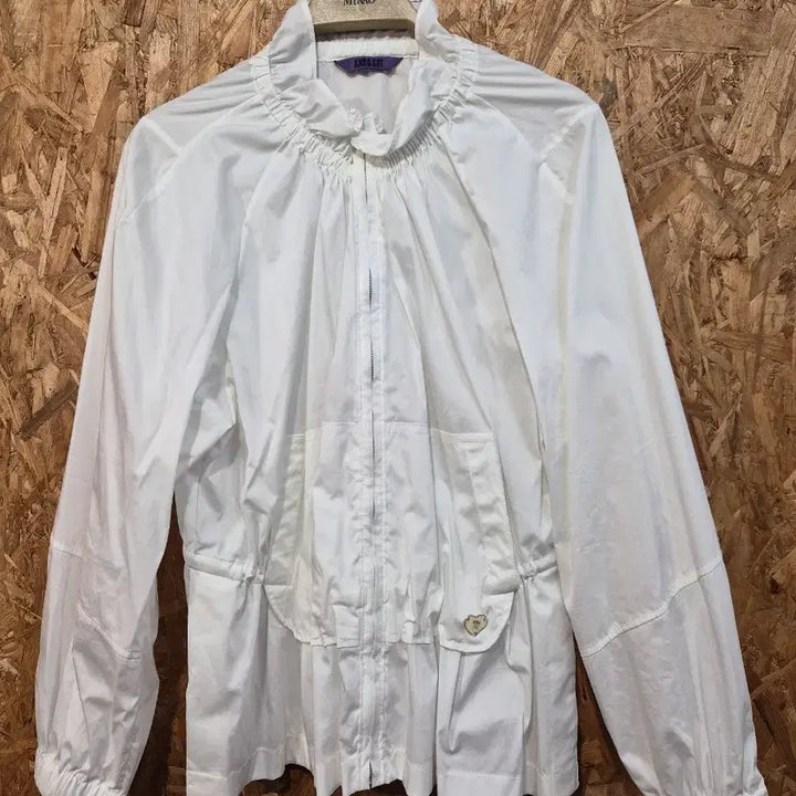 [BUNJANG] Anna Sui White Shirring Zip-Up Jacket Jumper / 안나수이 ANNA SUI 화이트 셔링 집업 자켓 점퍼