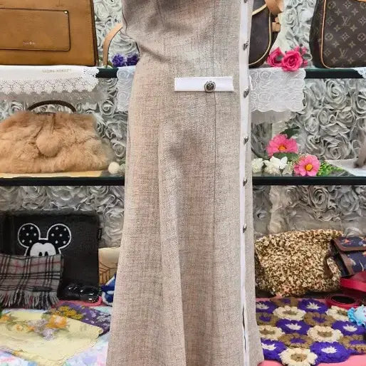 [BUNJANG] 100% Linen Long Dress / PINK CUSHION 린넨 100% 롱원피스 (55)