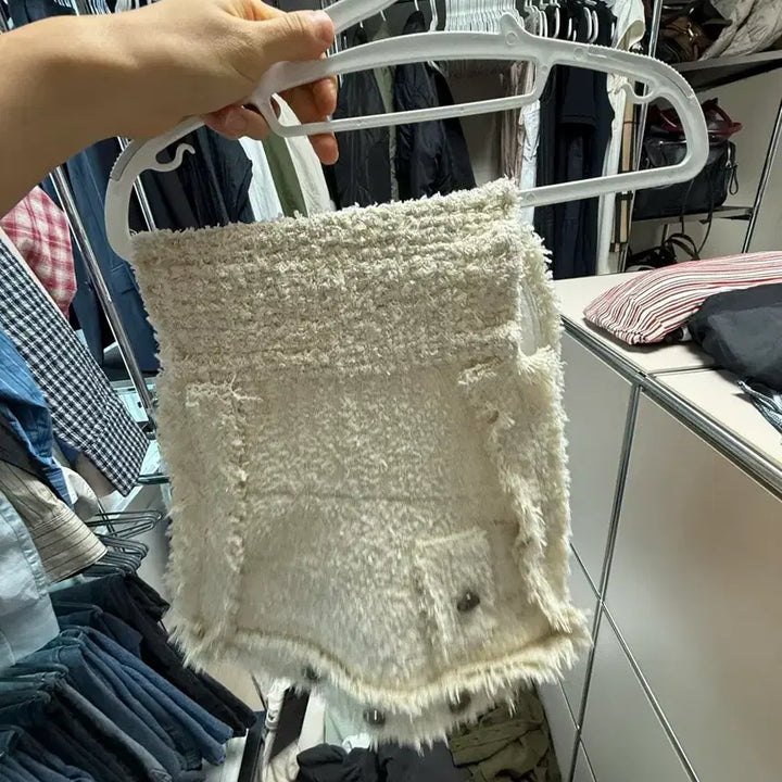 [BUNJANG] Khaki Point Tweed Top Ivory / 카키포인트 ㅇ 트위드 엔티크 트위드 탑 아이보리