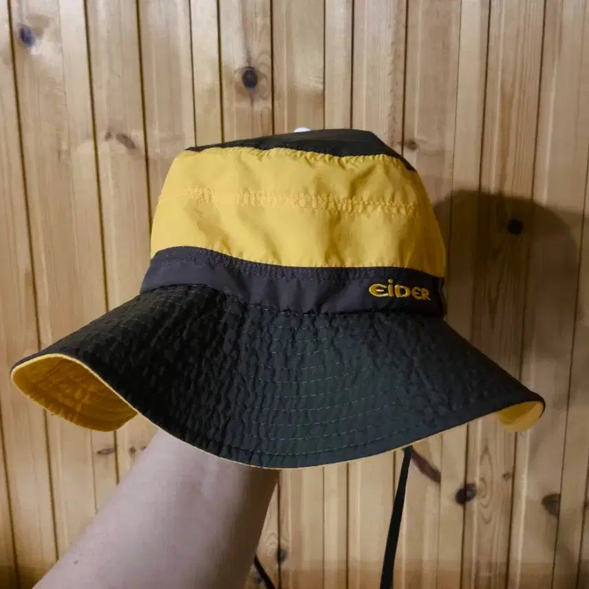 [BUNJANG] Eider Yellow Color Block Nylon Mesh Bucket Hat / 58 아이더 옐로우 배색 나일론 메쉬 등산 버킷햇 정글모