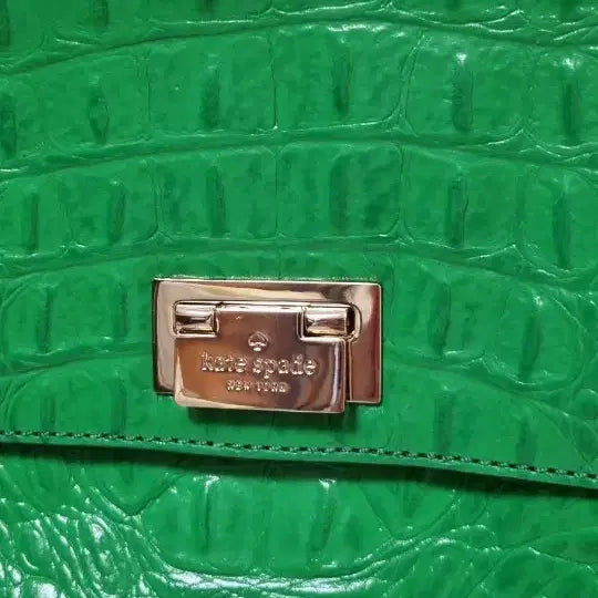 [BUNJANG] Kate Spade Green Crocodile Embossed Crossbody Bag / 케이트 스페이드 그린 크로스백