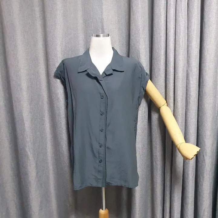[BUNJANG] Silk Charcoal Blouse / 실크 고급 차콜 블라우스
