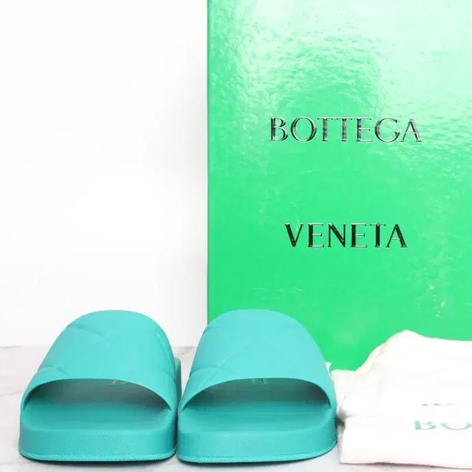 [BUNJANG] Bottega Veneta Matte Rubber Slide Sandals Mint Size 40 / 보테가베네타 매트 러버 슬라이드 슬리퍼 민트 40(250)