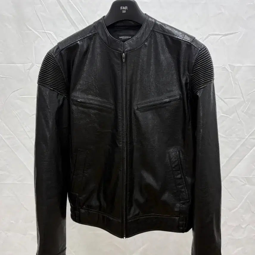 [BUNJANG] PARFROMWHAT Faux Cracked Texture Leather Jacket / 파프롬왓 레더자켓 새상품