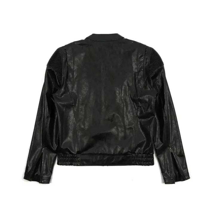 [BUNJANG] PARFROMWHAT Faux Cracked Texture Leather Jacket / 파프롬왓 레더자켓 새상품