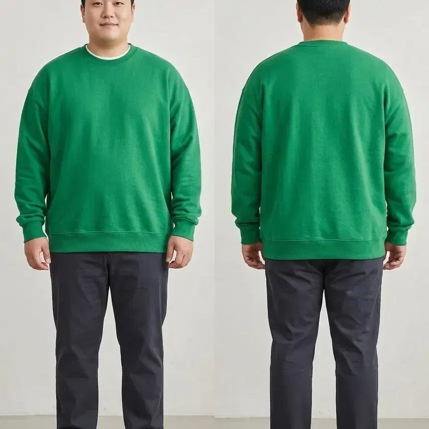 [BUNJANG] SOVERMENT Green Crewneck Sweatshirt (XL) / 소버먼트(SOVERMENT) 빅사이즈 맨투맨티 115