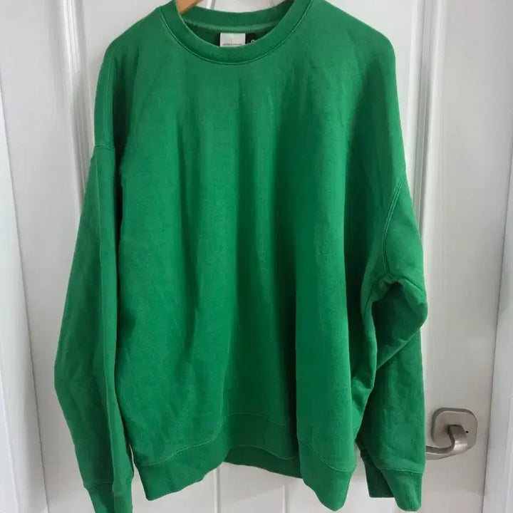 [BUNJANG] SOVERMENT Green Crewneck Sweatshirt (XL) / 소버먼트(SOVERMENT) 빅사이즈 맨투맨티 115
