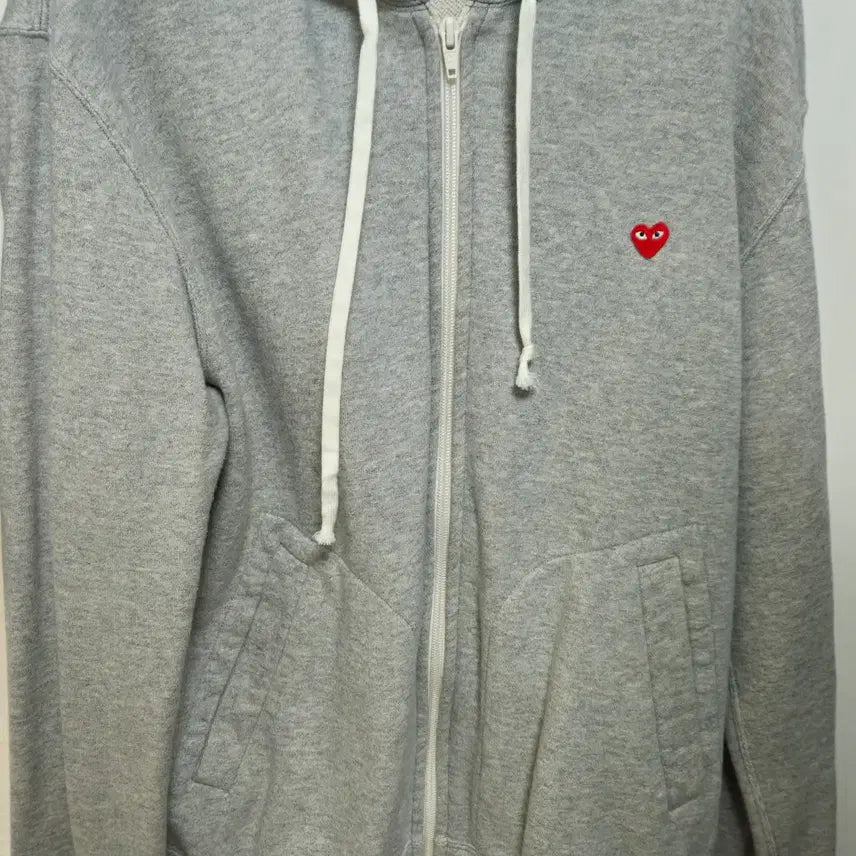 [BUNJANG] Comme des Garçons PLAY Grey Hoodie Zip-up M / 꼼데가르송 플레이 그레이 후드집업 M (구매내역 있음)