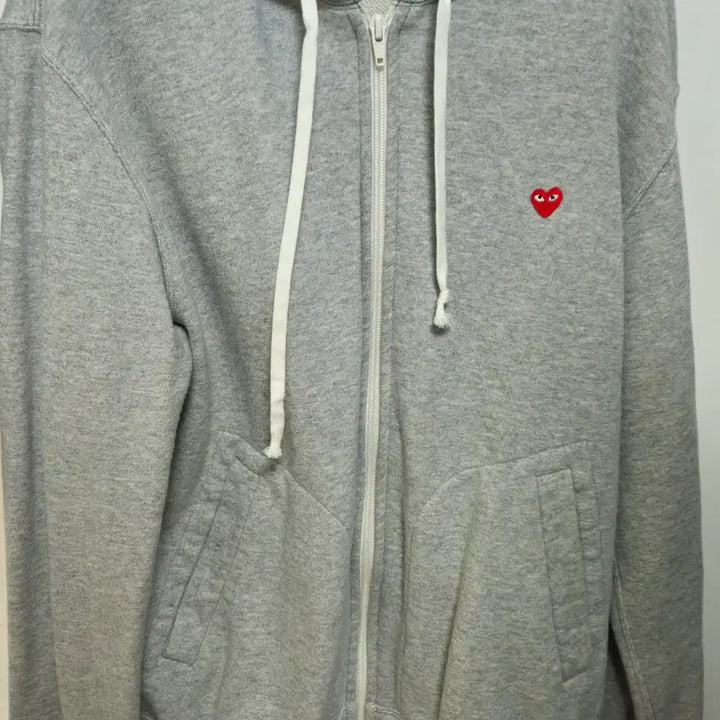 [BUNJANG] Comme des Garçons PLAY Grey Hoodie Zip-up M / 꼼데가르송 플레이 그레이 후드집업 M (구매내역 있음)