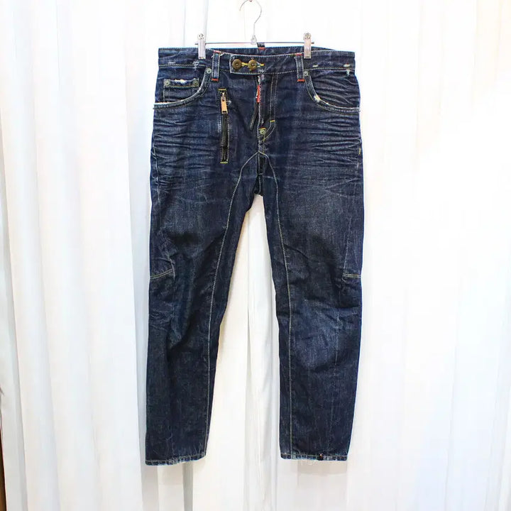 [SOLD OUT] 32인치 디스퀘어드 체크패치 데님 팬츠 b951