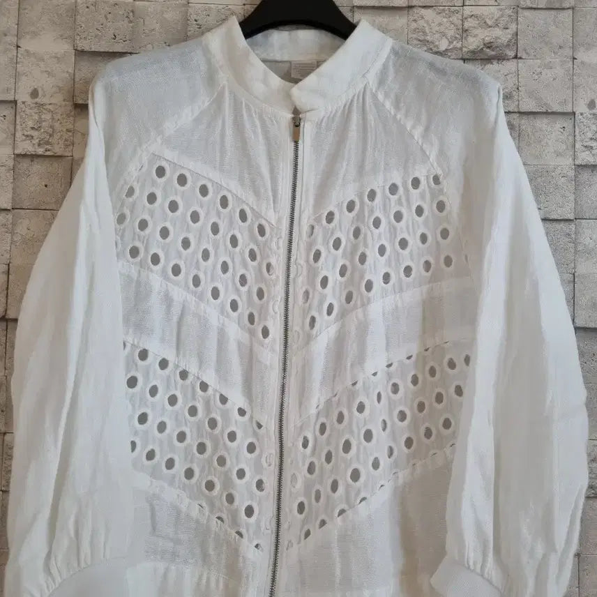 [BUNJANG] White Linen Cotton Patch Jacket / 화이트 린넨 면패치 자켓