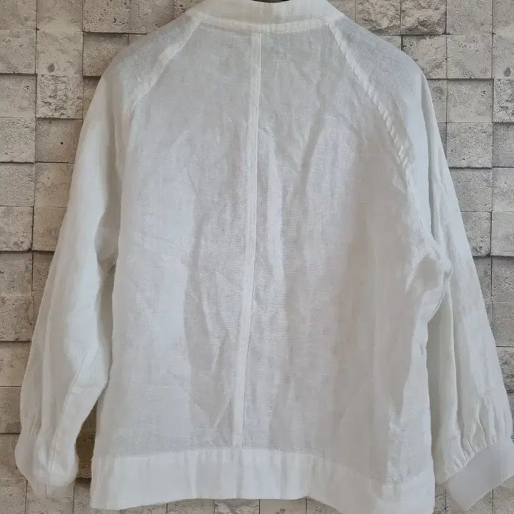 [BUNJANG] White Linen Cotton Patch Jacket / 화이트 린넨 면패치 자켓