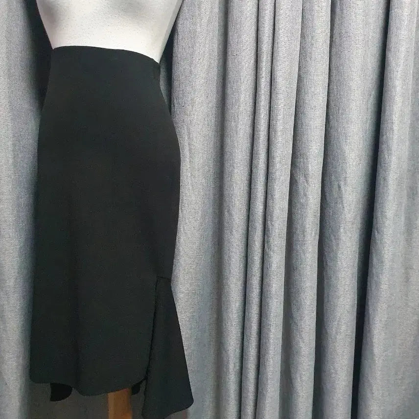[BUNJANG] Asymmetrical Hem Detail Banding Midi Skirt / 언발 디테일 밴딩 미디스커트